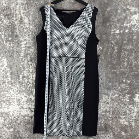 Jones New York Dresses & Skirts - NEW Jones New York Size 16 Geometric Midi Shift Dress White Black Sleeveless